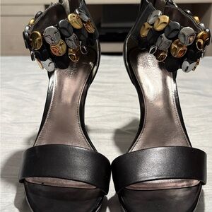 Calvin Klein Black and Gold Heels
